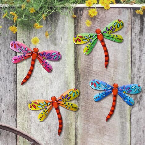 Pièces Décoration Murale Libellule en Métal 3D Art Mural Libellule en Métal D