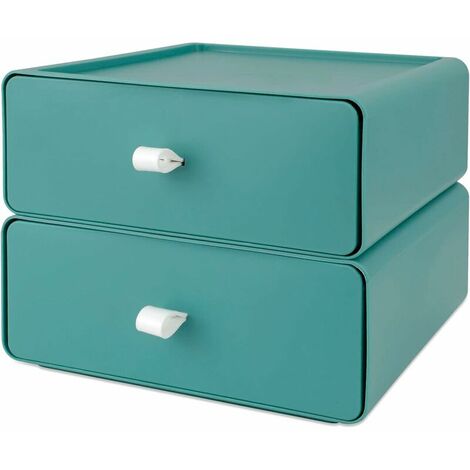 Pieces Desktop Storage Box, Large Capacity Stackable Makeup Drawer Organizer, Office Supplies Storage Organizer for Office, Dorm Room (Green)