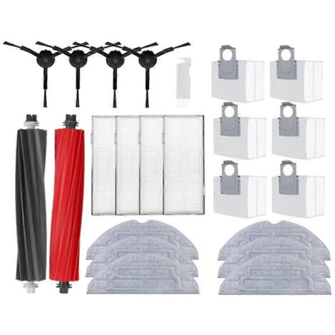 Pièces détachées pour aspirateur robot Roborock S8, S8 Pro Ultra et S8+ : brosse principale, lingettes de nettoyage, filtres HEPA, sacs à poussière et accessoires.