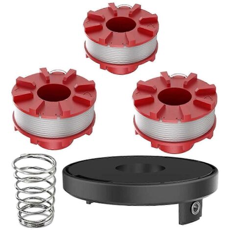 Pièces détachées pour tondeuses à gazon Einhell CE-CT 36/30 Li E-Solo/Agillo 36/255 BL/Agillo 18/200 : bobine + capuchon + ressort (3 pièces)