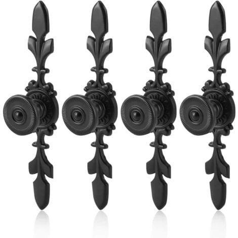 Pieces Door Knobs Vintage Style Handle, Retro Black Aluminum Cabinet Handle, for Simple and Modern Wardrobe Doors, Drawers, Household Hardware Single Hole Handle (Black)