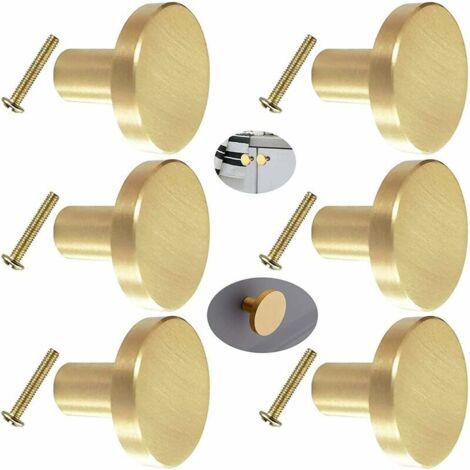 Pieces Drawer Knobs, Gold Furniture Knobs, Round Cabinet Knobs, Gold-Plated Brass Drawer Knobs, Kitchen Door Handles for Decor - 20 25 mm
