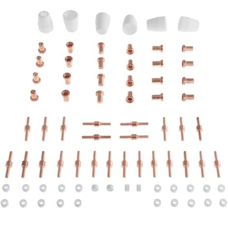 Pieces D´Usure Decoupeur Plasma Electrode Tuyere Buse Diffuseur Cut Air 60 Pcs - Noir, Blanc, Jaune chameau