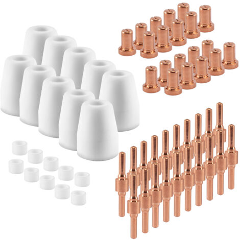 Pièces d'usure / Set de 60 pièces de rechange pour torche de découpe PLASMA PT-31 ACIER