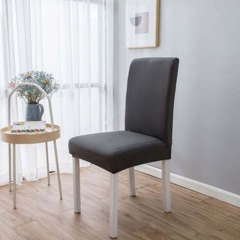 Pieces Elegant Chair Covers, Elastic Polyester for Home Hotel (Gray)