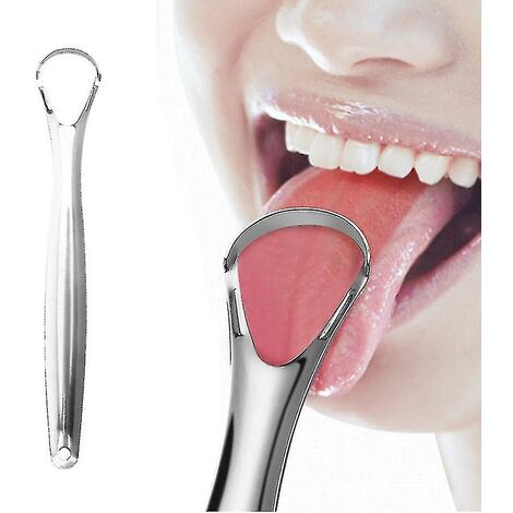 pièces en acier inoxydable gratte-langue soins dentaires hygiène buccale