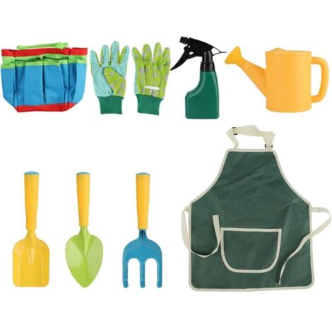 pièces Enfants Jardin Outils Ensemble garçons Filles Jardin Jouer Jouets Jardinage Sac fourre-Tout Jardinage Trousse à Outils pelles truelle transplanteur Main râteau Gants Jardin pulvérisa