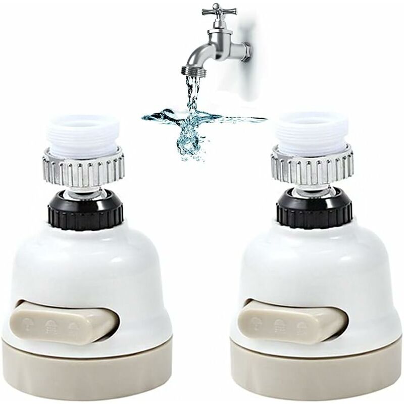 Pieces Faucet Sprayer, Faucet Splasher, Faucet Aerator, 360 Degree Rotatable, Water Saving, Faucet Nozzle for Kitchen, Bathroom and Shower (Beige)