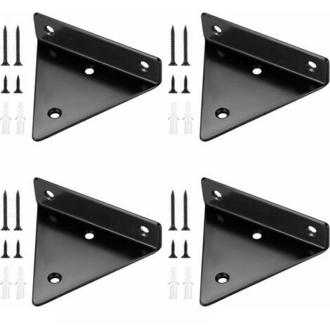 Pieces Floating Shelf Brackets, Invisible Triangular Wall Shelf Supports, Metal Wall Shelf Brackets for Shelves