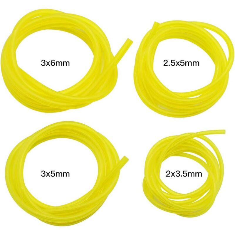 Woiyic Pieces Fuel Hoses Length 1.5m Universal Fuel Line Pipe Garden Tools Yellow Transparent For Blower Trimmer Chainsaw Lawn Mower Accessories-