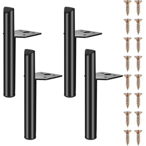 Pieces Furniture Legs 18 cm Furniture Legs, Table Legs, Metal Cabinet Legs, Table Legs, Legs for Furniture Sofa Cupboard Kitchen Cabinets, Black