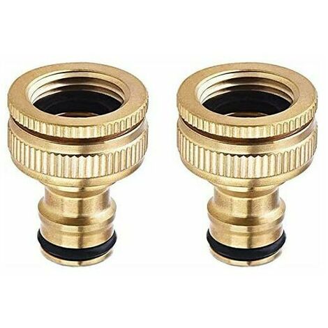 Pieces Garden Brass Faucet Connector, Garden Hose Connector Accessories 3/4 Inch Water Hose Connector, Suitable for Garden Hose Faucet, Lawn Sprinkler