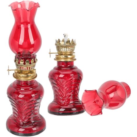pièces Lampe à Pétrole Verre Vintage Lampe à Huile Portable