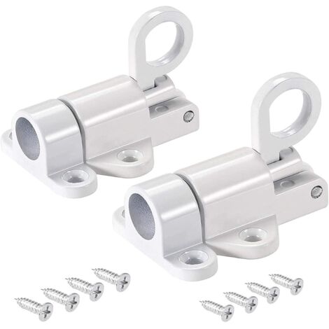 Pièces Loquet en Aluminium, Verrouillage de Rebond, Ressort Bounce Verrou de Verrou de Verrouillage, pour Abri de Jardin de Fenêtre Portail Toilettes Chambre à Coucher - Blanc