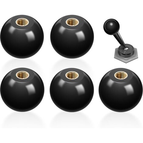 Pieces M12 40mm Black Bakelite Round Ball Handle, Bakelite Ball Knob, Ball Lever Knob, Integrated M12 Copper Thread, for Machine Tools Replacement Handles