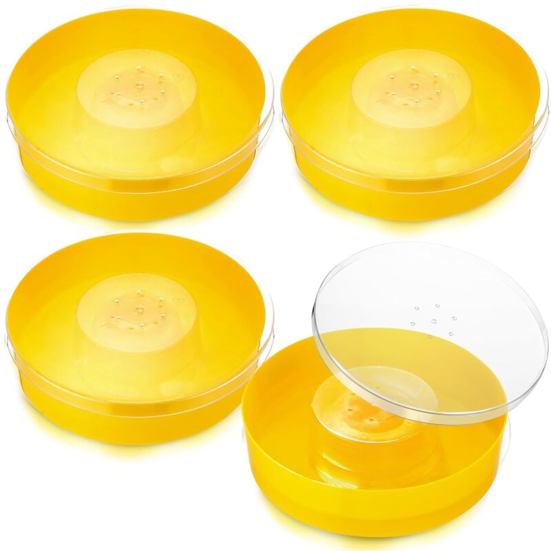 Pièces Mangeoires Rapides pour Abeilles Mangeoire à Eau Ronde pour Ruche Bol à Boire en Plastique Mangeoire pour Ruche pour 8 ou 10 Cadres Ruches à