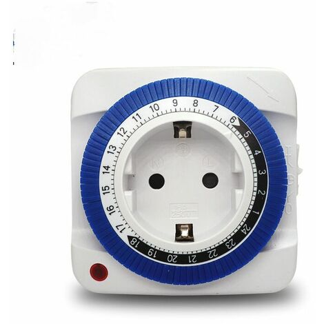 pièces minuterie chauffe-eau mécanique rechargeable lampadaire mise hors tension automatique ménage intelligent minuterie interrupteur prise blanc bleu