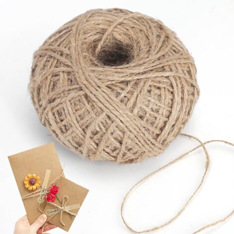 Pieces Natural Jute Rope 100m, 1.5mm Tear-Resistant Natural Jute Rope, Natural Sisal Rope, Garden Rope, DIY Rope for Crafts, Home Decoration Brand: Realjoy