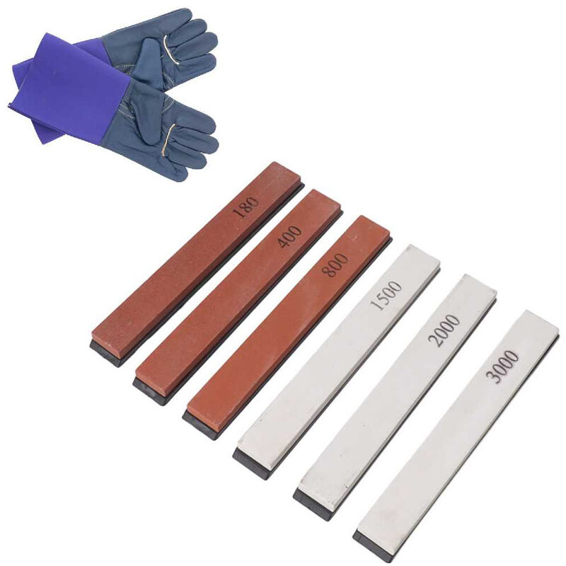 Pièces pierre à aiguiser les couteaux professionnel intégré Base Guide d'angle meule de couteau pour couteaux ciseaux + 1 paire de gants de travail