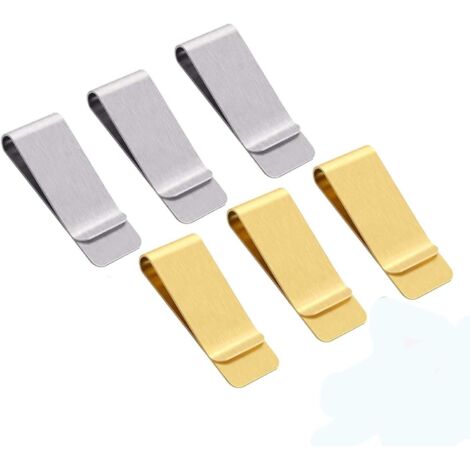 pièces pince à billets en acier inoxydable, pince à billets or argent, pour pinces à billets, factures, cartes de crédit, etc., facile à transporter