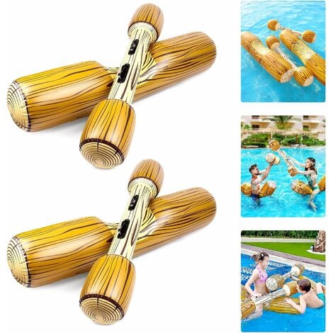 Pieces Pool Toys - Inflatable Stick Battle Water Games with Buoy Raft, Water Fight Pool Toys for Adult Kid Beach Party
