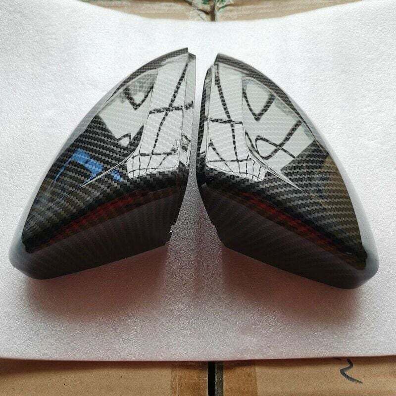 pièces pour Volkswagen Polo Mk6 VI 2018 2019 2020 2021 couvercle de rétroviseur latéral aile de porte remplacer carbone/noir LHD, noir brillant