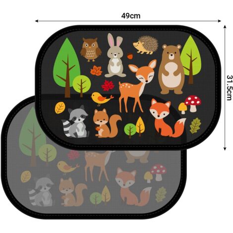 Pieces Self-Adhesive Car Side Window Sun Shades for Kids/Baby and Pets UV Protection,49X31.5cm,with Cleaning Cloth