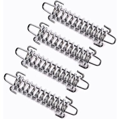 ODIPIE Pieces Shade Sail Spring, Shade Sail Tensioner Spring, Shade Sail Tension Spring, Camping Tent Tension Spring, Steel Tent Spring Rope Buckle (Silver)