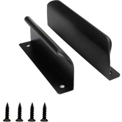 Pieces Sliding Door Handle, 120mm Black Cabinet Handle, Modern Drawer Furniture Handle, for Wardrobes, Drawers, Balcony Doors
