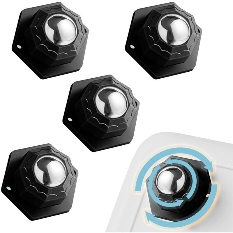 Pieces Small Furniture Casters, Black Furniture Casters 200kg, Adhesive Universal Casters, Heavy Duty Furniture Casters, Flat Furniture Casters 360°