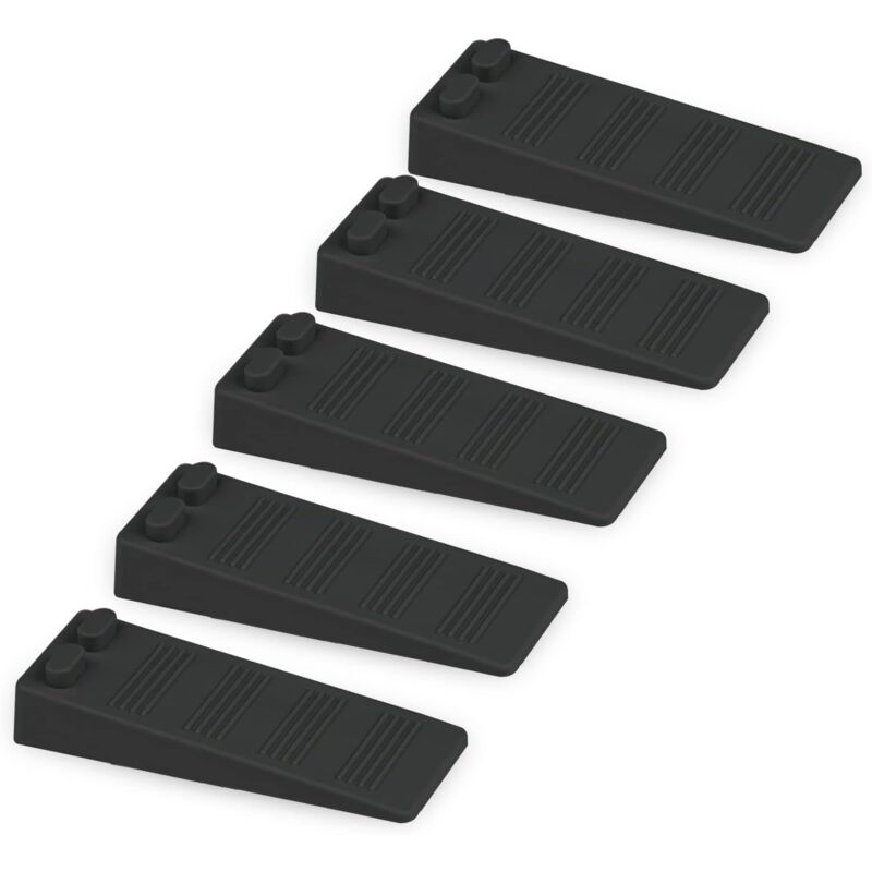 5 Pieces Soft Rubber Door Wedge, Adjustable Height Non-Slip Block, Non-Toxic, No Odor Door Stop, Protects Floors and Walls, For Carpets, Concrete,