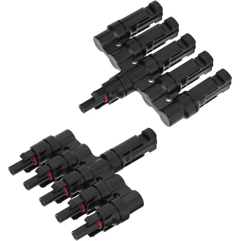 Pieces Solar Panel Cable Connectors, 5 to 1 Photovoltaic Cable Connecting Pipe Branch Connector for Solar Power Panel