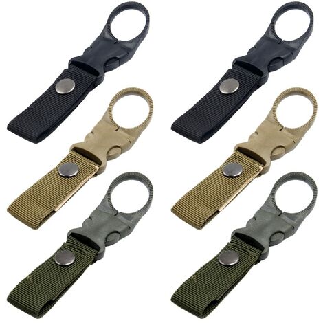 4 PCS Water Bottle Clip, Water Bottle Holder for Backpack Belt Hiking, Clip  for Bottle Hanger Hanging Buckle Nylon Plastic Outdoor Camping Traveling