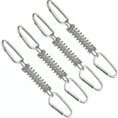 Pieces Tension Spring Buckle Tension Spring Awning Fixing, with 8 Carabiners, Shade Sail Fixings Stainless Steel Accessories for Tents Awnings Camping