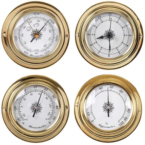 pièces Thermomètre Hygromètre Baromètre Montre Horloge Cuivre pour Station Météo Shell