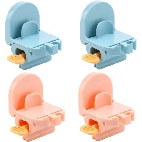 Pieces Toothpaste Squeezer Rolling Tube, Toothpaste Seat Holder, Toothpaste Squeezer, 3 in 1 Wall Mounted Toothpaste Seat Holder for Toothbrush Storage, Toothpaste, Razor (Blue, Pink)