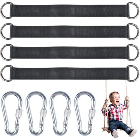 Pieces Tree Swing Hanging Straps Kit with 4 D-Rings for Garden/Swing/Tree Swing/Hammocks