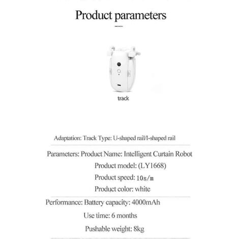 pièces TUYA Robot ouvre-rideaux intelligent Bluetooth pour rail T/U