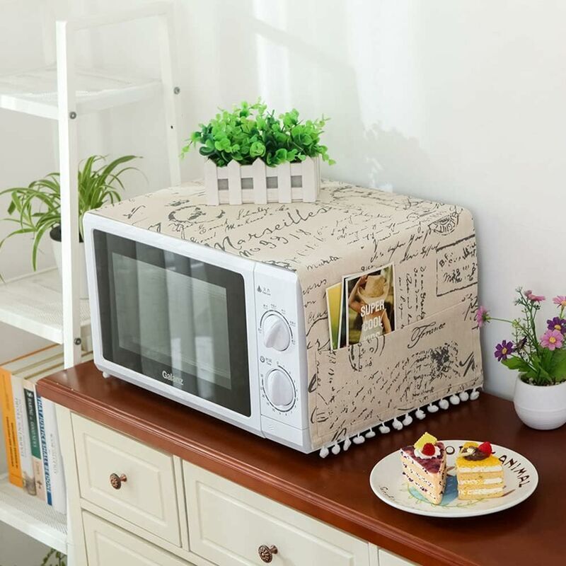 DEESSE SHOP - Housse anti-poussière pour four à micro-ondes, accessoire pour four à micro-ondes, housse anti-huile, modèle de lettre
