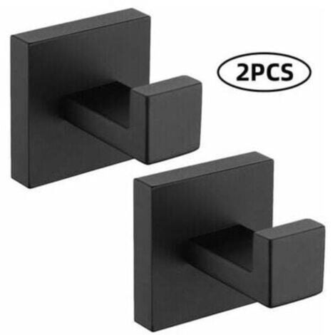 Pieces Wall Hooks Towel Hooks Black 304 Stainless Steel Hooks Rustproof Hooks Waterproof Hooks Accessories, Black