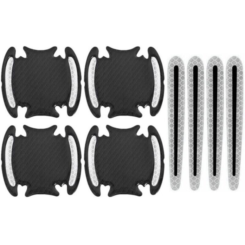Pieces White Reflective Car Door Handle Stickers Anti-Scratch Handle Protection Film Door Cup Bowl Pad Safety Strips