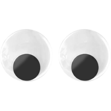 pièces yeux écarquillés yeux mobiles résine auto-adhésif artisanat accessoire décoration de la maison pour réfrigérateur 15 cm/5,91 pouces noir blanc