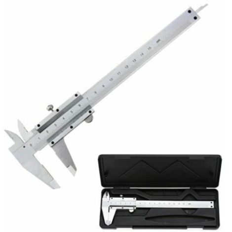 Pied à Coulisse , 150mm / 0.02mm Pied à Coulisse Vernier Analogique en Acier Inoxydable, Haute Précision Outil Micromètre avec Mesure en Profondeur, Intérieur et Extérieur Professionnel