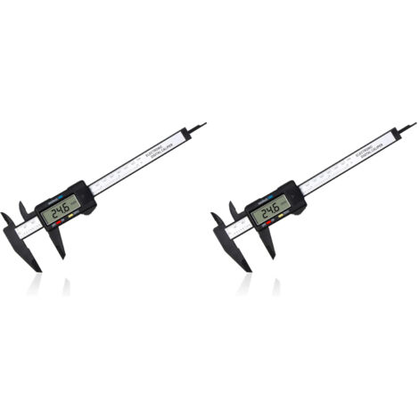 Pied a Coulisse Digital,Pied à Coulisse Numérique Classique de 150 mm / 6 Pouces Avec Grand Écran LCD pour es Mesures Externes, Internes, Profondeur et Pas Outil de Mesure Électronique,Lot de 2