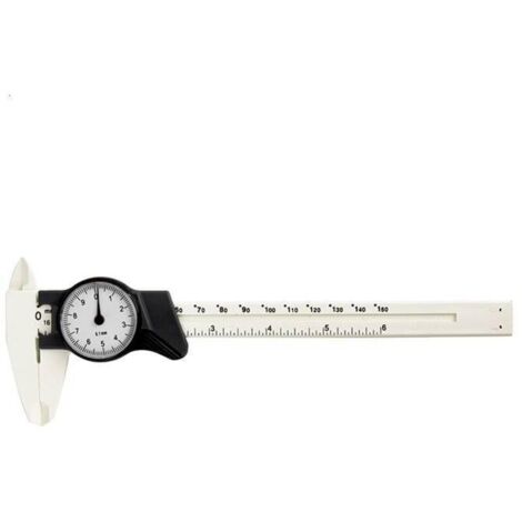 Pied à coulisse en plastique de 0 à 150 mm, règle, outil de mesure professionnel pour la mesure dimensionnelle (blanc)