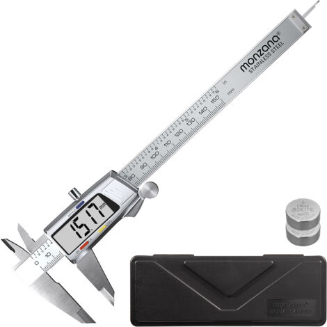 Pied à Coulisse Vernier Inox 0-150 Mm – Précision 0,02 Mm, Mesure Intérieur/extérieur, Coffret Inclus