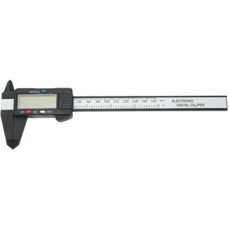 Pied à coulisse numérique, écran LCD électronique, outil de mesure 6 pouces, 150mm, Conversion en millimètres, PA66 noir