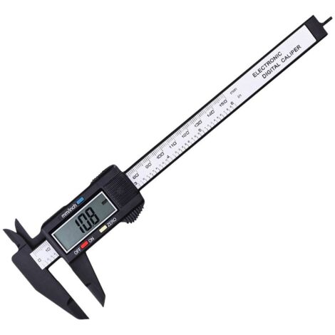 Pied à Coulisse Numérique Électronique 100mm/150mm, Écran LCD, Règle, en Fibre de Carbone et Plastique, Outil de Mesure, 150mm 6inch, plastique, 1