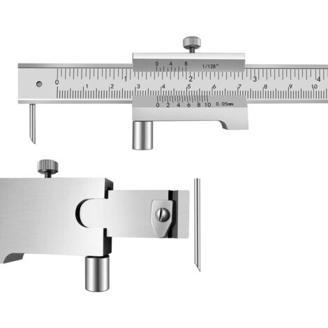 Pied À Coulisse Parallèle, 0-200mm (0-8 Inch) en Acier Inoxydable, Pied À Coulisse Circulaire Croisé Avec Aiguille en Carbure, pour Jauge de Marquage