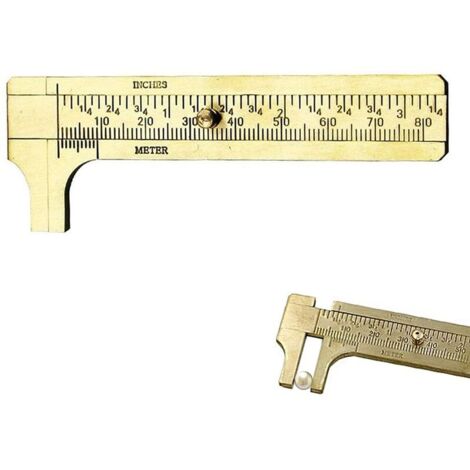 Pied a Coulisse,Mini Pied à Coulisse,Pied à Coulisse en Laiton,Pied à Coulisse à Double Échelle,pour Précision Mesures Extérieur,80mm